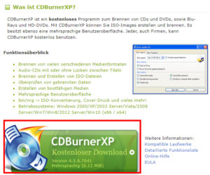CDBurnerXP Download Screenshot
