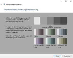 Farbausgleich Windows 10 Screenshot