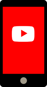 Youtube-Symbol auf Handydisplay