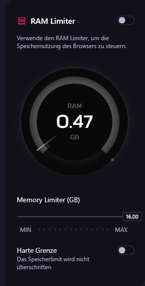 Opera GX RAM-Limit